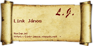 Link János névjegykártya